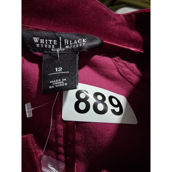 White House Black Market Velvet Women's size 12 Vampire Witchy Peplum Jacket - Picture 11 of 12